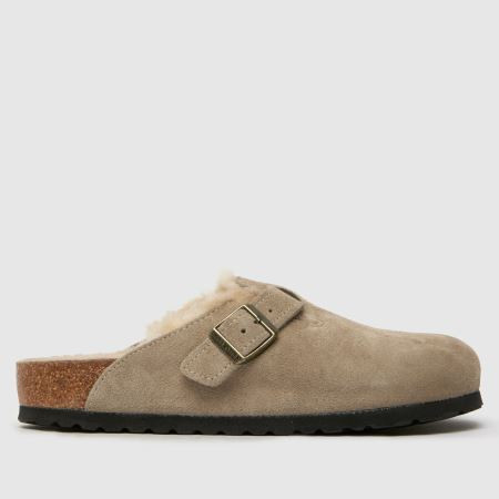 Womens Taupe BIRKENSTOCK Boston Shearling Clog Sandals | schuh | Schuh