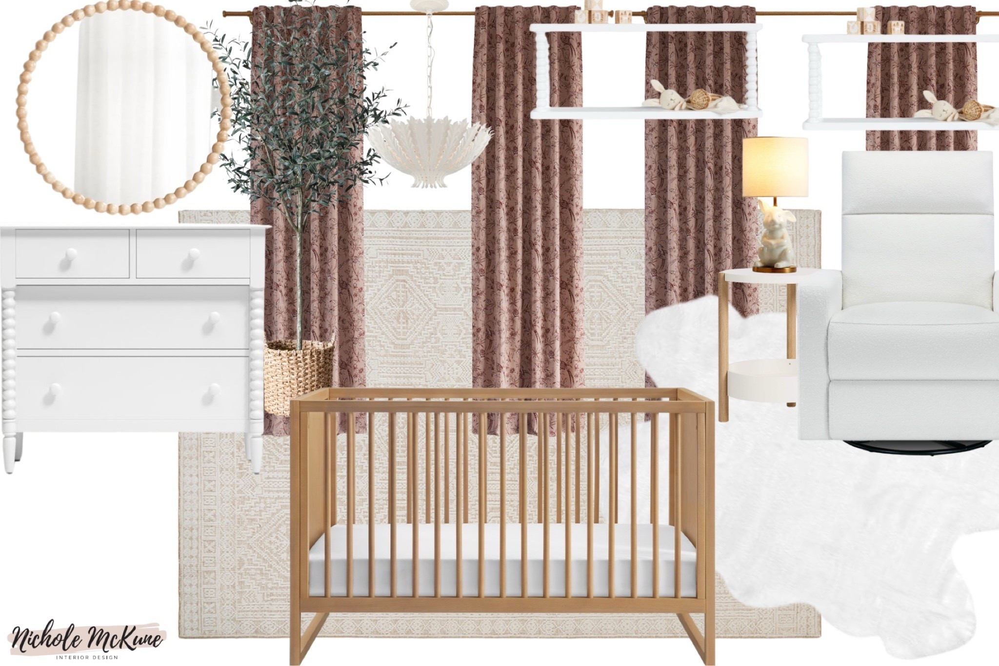 This nursery design is giving soft, serene, and elevated 🤍 From the natural wood crib to the textured rug, floral curtains, boucle glider, and beaded mirror—every detail creates a cozy, feminine space that feels calm and intentional.
I’ve linked each piece so you can recreate this dreamy nursery with ease. Tap to shop all the finds ✨

#LTKbaby #LTKnursery #LTKhome #NurseryInspo #BabyRoomDesign #NeutralNursery #GirlNurseryIdeas #NaturalWoodNursery #BoucleChair #DesignerLookForLess #NurseryMoodBoard #HomeDecorFinds #ShopMyHome
