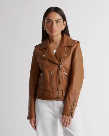 100% Leather Motorcycle Jacket | Quince