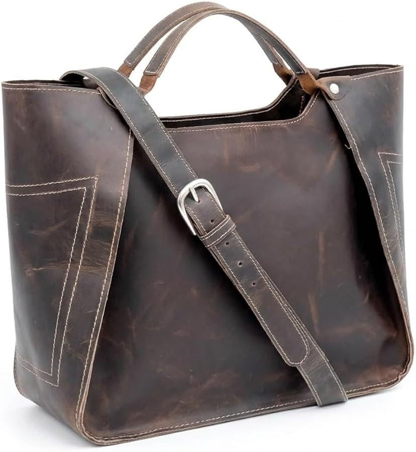 Tannery Genuine Full Grain Leather Shoulder Tote Bag for Women Large Handbag Ladies Purse Adjusta... | Amazon (UK)