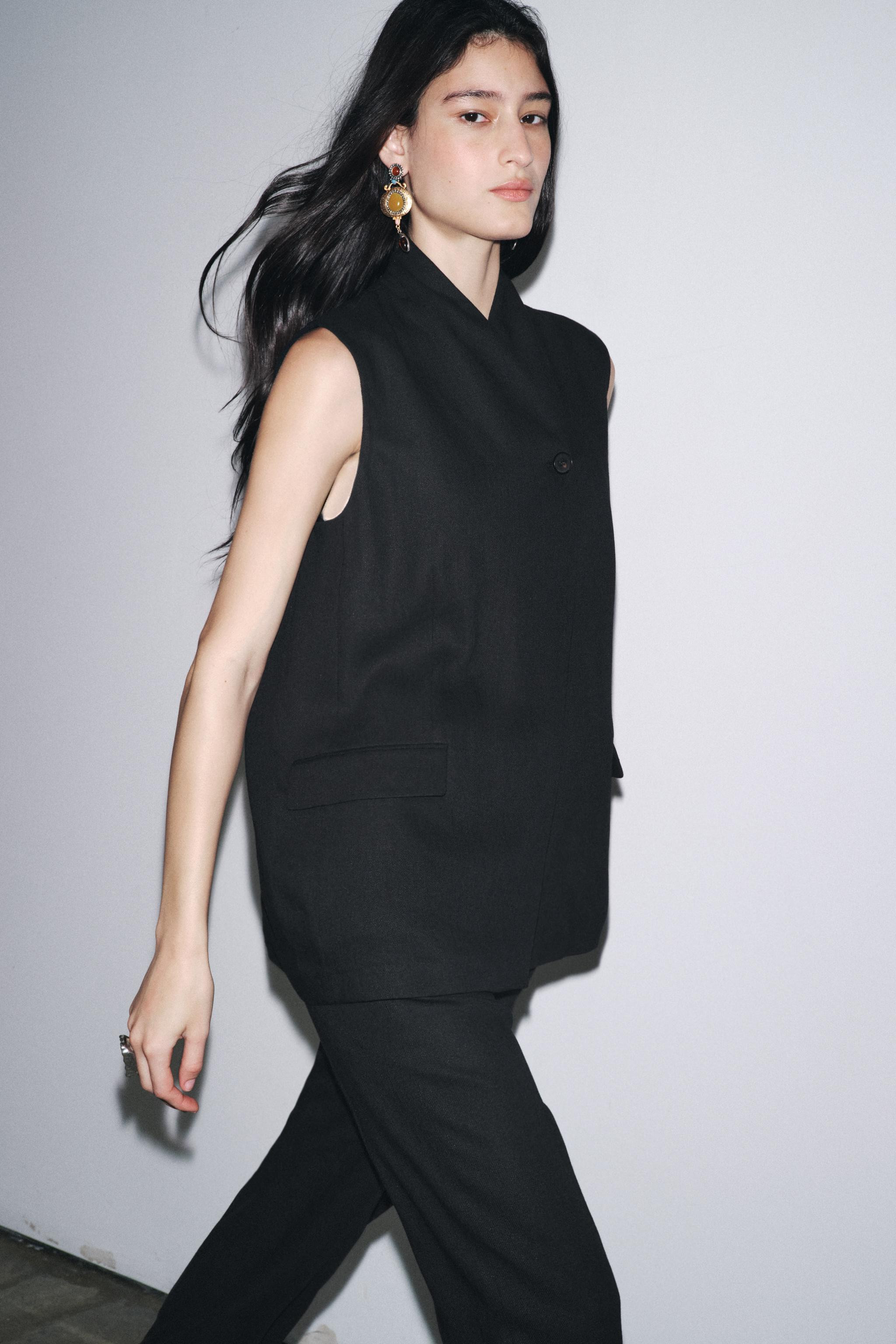 LINEN BLEND VEST ZW COLLECTION | Zara US