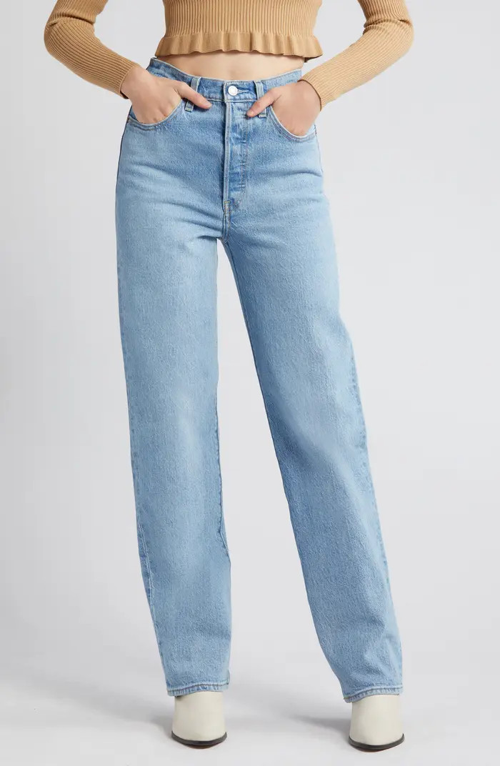 Ribcage High Waist Straight Leg Jeans | Nordstrom