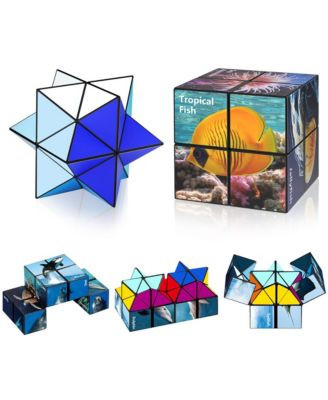 Bruce & Shark 2-in-1 Ocean Split Magic Cube, Transformable Fidget Toy, Morphs into Star & More - Pink | Macy's