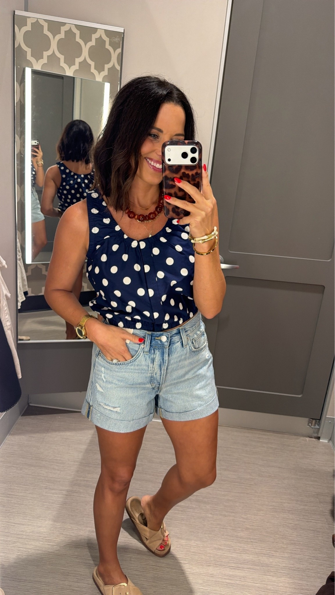 Love a good navy and white combo. This top is too cute for summer and looks so good with denim. 🤍

Size Small
5’3” for reference

#TargetStyle #TargetFashion #TargetFinds #SummerOutfit #DenimShorts #AffordableFashion #EverydayStyle #LTKStyle #LTKCreator #TargetNewArrivals
