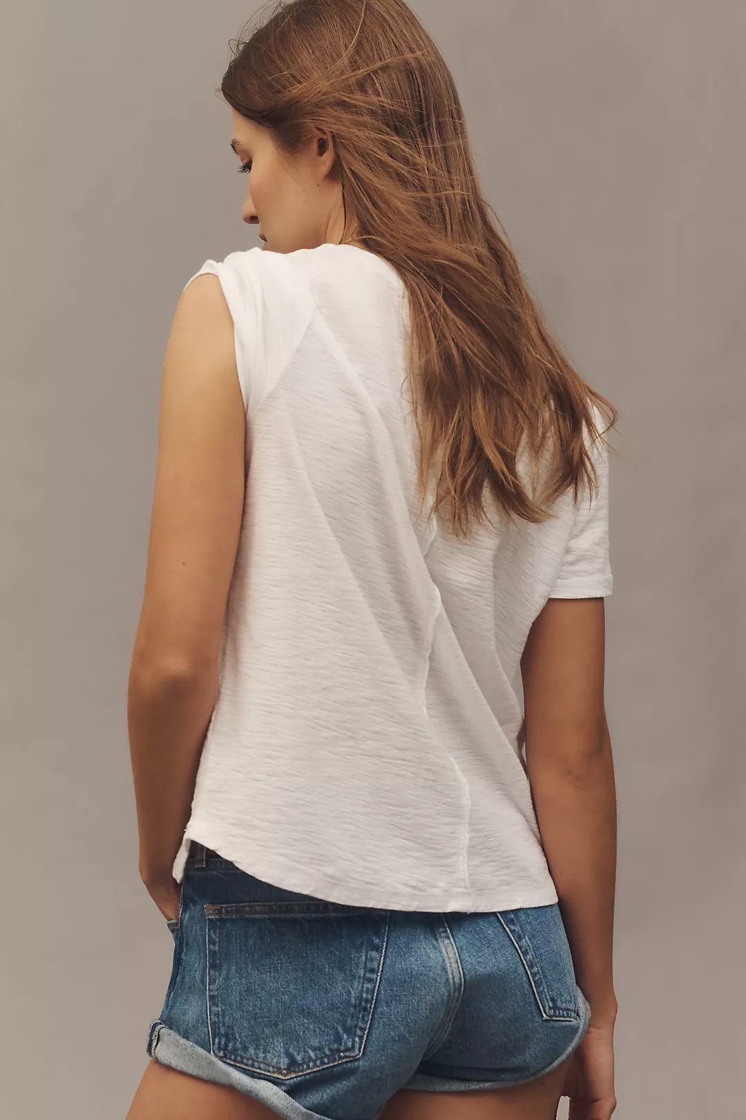 The Bennie Slim Crewneck Cotton-Slub Tee by Pilcro | Anthropologie (US)