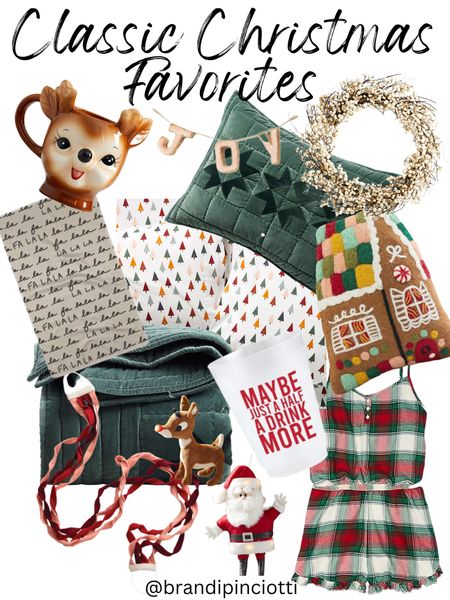 1.) Classic Rudolph coffee mug 
2.) velvet joy banner
3.) quilted throw pillow cover
4.) white berry wreath
5.) fa la la tea towel
6.) festive sheets
7.) gingerbread house pillow
8. ) quilt 
9.) fun cup for all the festive holiday beverages
10.) love love love this holiday romper
11.) felt banner 
12.) classic Christmas felt ornaments 

#LTKSeasonal #LTKhome #LTKHoliday