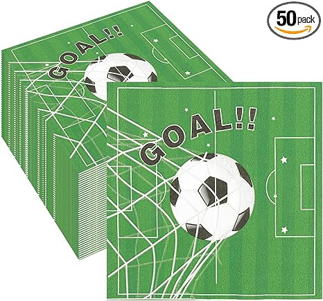50Pcs Soccer Napkins, Disposable Soccer Birthday Party Decorations Soccer Themed Napkins for Spor... | Amazon (US)