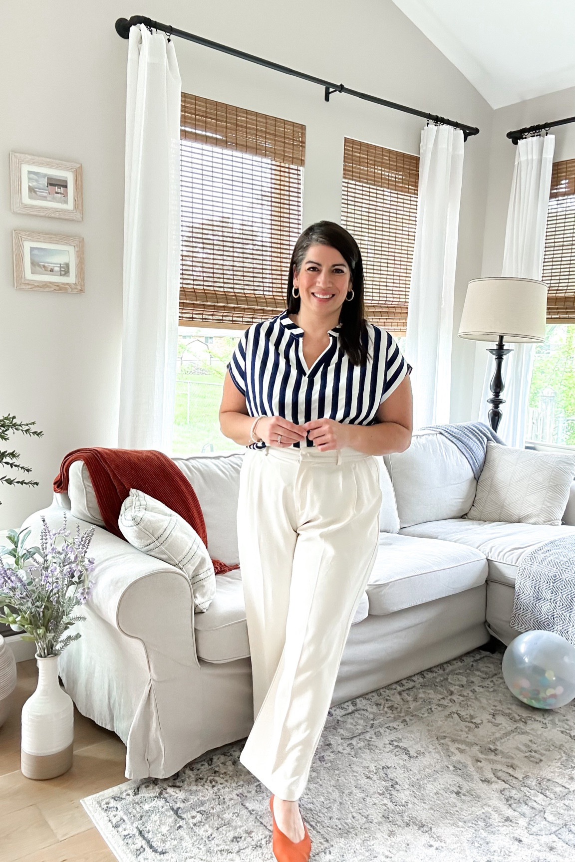 Striped blouse with cap sleeve. Perfect for workwear! I’m in a large- fits TTS! 
Midsize style
Plus-size style
Mother’s Day gifts
Mother’s Day style
Modlily 

#LTKworkwear #LTKover40 #LTKmidsize