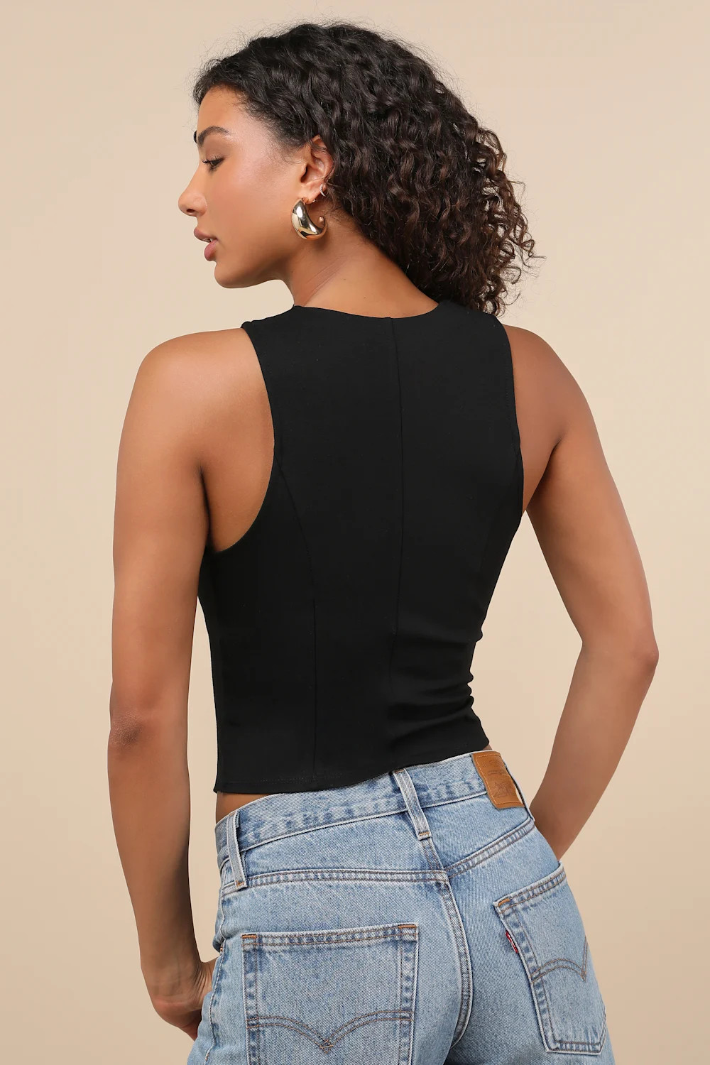 Elevated Impression Black Sleeveless Vest Top | Lulus