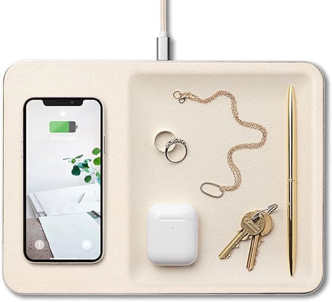 Courant Catch:3 Essentials - Belgian Linen Wireless Charging Station & Valet Tray - Qi-Certified ... | Amazon (US)