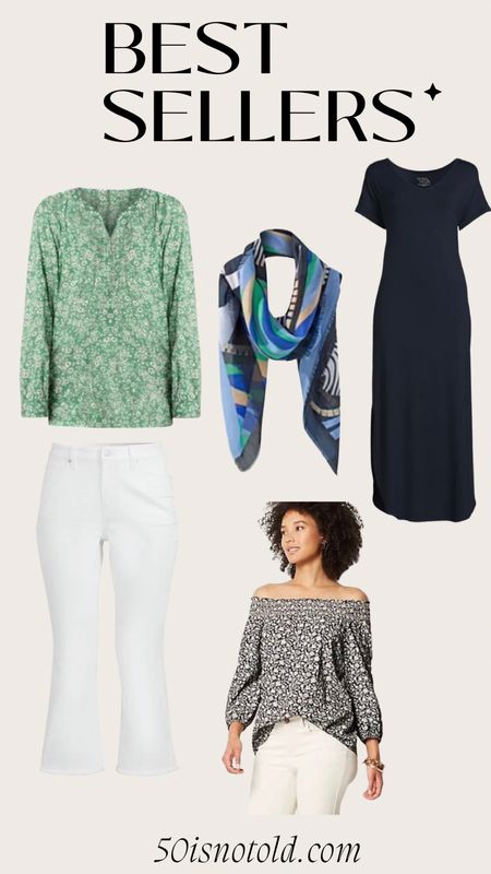 This weeks best sellers! Women’s maxi dress | work blouses | printed scarf | white denim jeans | affordable outfit 

#LTKFind #LTKstyletip #LTKworkwear