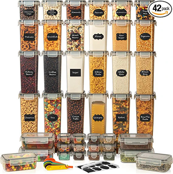 CLEARSPACE Airtight Food Storage Containers – 42 Pack BPA Free Kitchen Organization Set for Pan... | Amazon (US)