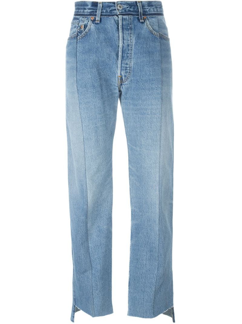 Vetements faux patch pocket wide leg jeans | FarFetch US