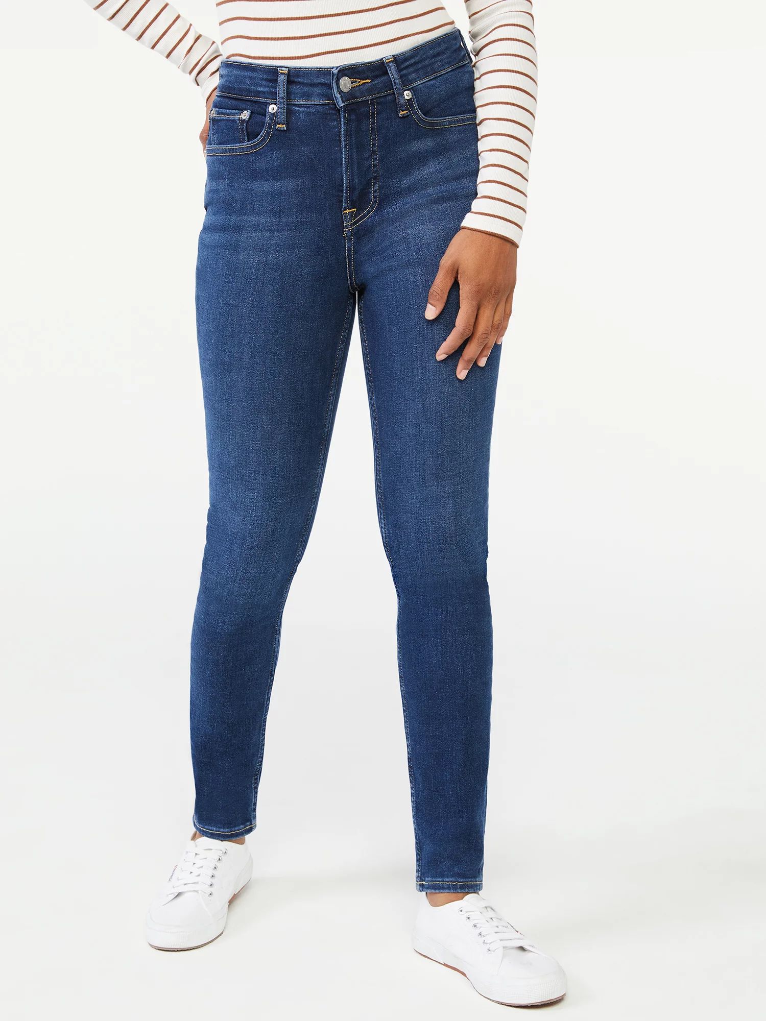 Free Assembly Women's Cozy High-Rise Skinny Jeans - Walmart.com | Walmart (US)