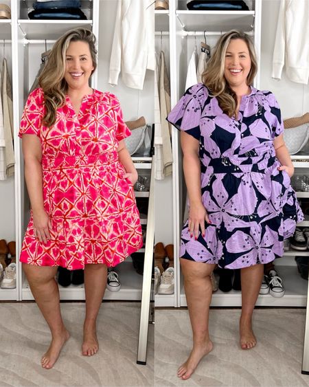 Plus Size Dresses from Anthropologie! The pink color/pattern is sold out in plus and the purple is almost gone but there are other patterns and colors to choose from! These dresses runs true for me in a 2X!

#LTKplussize #LTKstyletip #LTKSeasonal