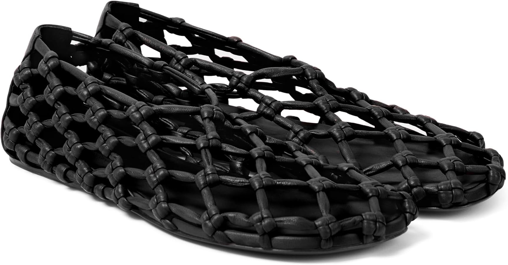Oakmoo Black Jelly Mesh Ballet Flats for Women Woven Hollow Beach Ballerina Flats Comfortable Cas... | Amazon (US)