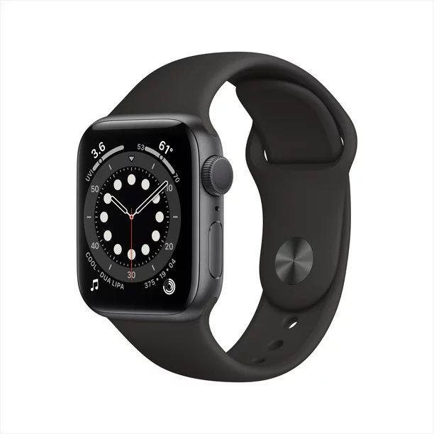 Apple Watch Series 6 GPS, 40mm Space Gray Aluminum Case with Black Sport Band - Regular - Walmart... | Walmart (US)