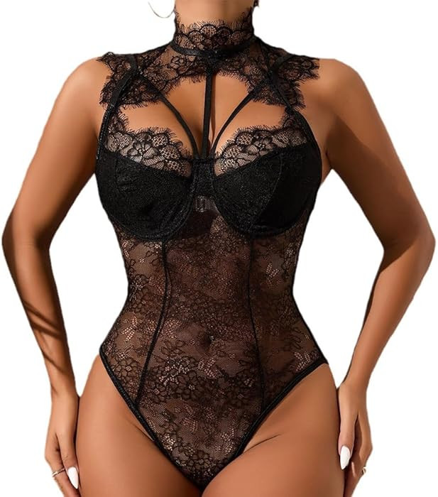 Lace Body Suits Women - Tummy Control V Neck Bodysuit Going Out Corset Tops for Women Trendy,B... | Amazon (US)