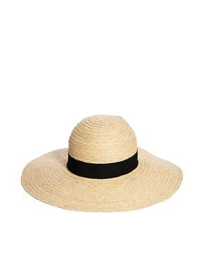 Catarzi Exclusive to ASOS Wide Brim Straw Hat with Black Ribbon | ASOS US