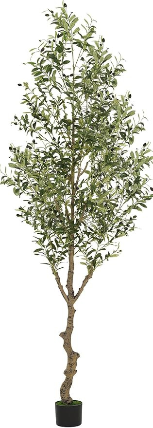 VIAGDO Artificial Olive Tree 8ft Tall Fake Potted Olive Silk Tree with Planter Large Faux Olive B... | Amazon (US)
