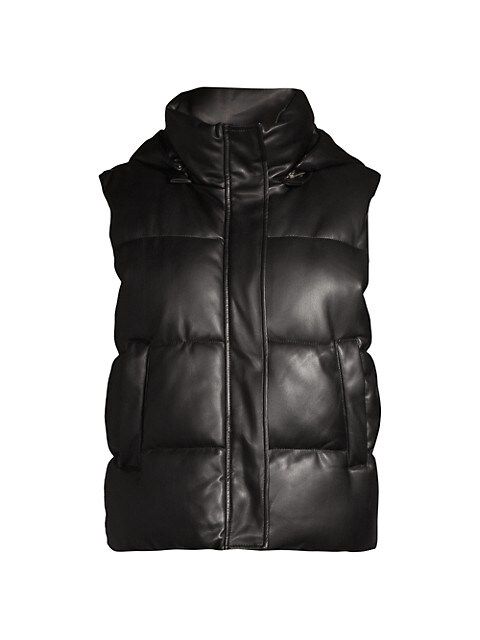 Apparis Rocky Faux Leather Hooded Vest | Saks Fifth Avenue (CA)