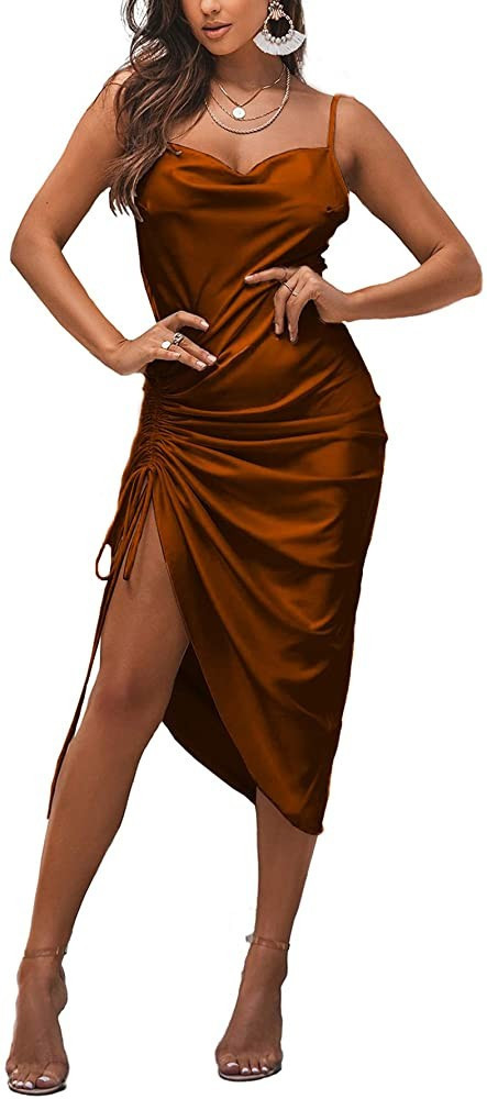 LYANER Women's Satin Dress | Amazon Wedding Guest Dress Amazon Dress Amazon Dresses 2023 | Amazon (US)