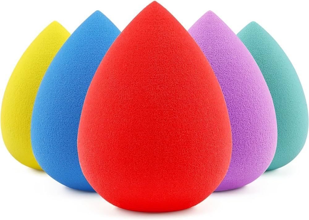 BEAKEY 5 Pcs Makeup Sponges Set, Latex-Free, High-density Wonder Blender Perfect for Liquid, Crea... | Amazon (US)