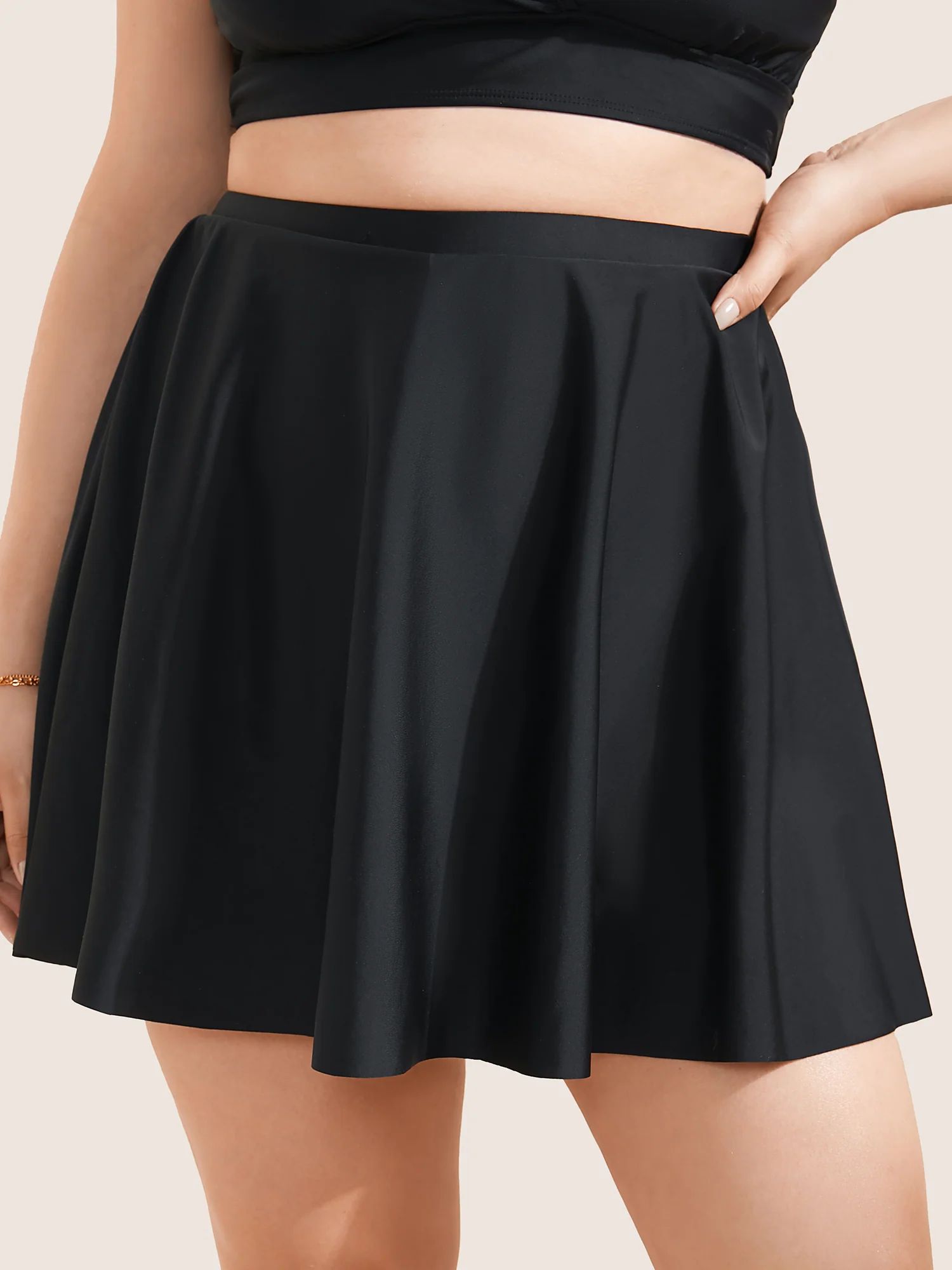 Solid Pocket Ruffles Swim Skirt | Bloomchic