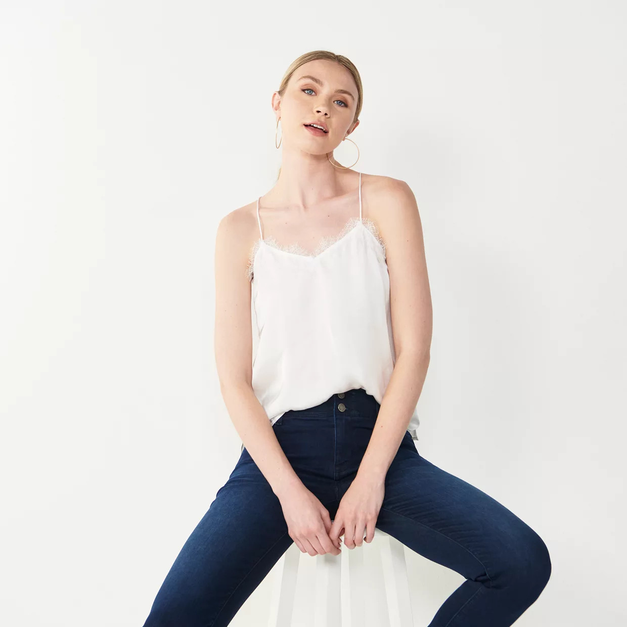 Women's Nine West Lace Trim Cami | Kohl's