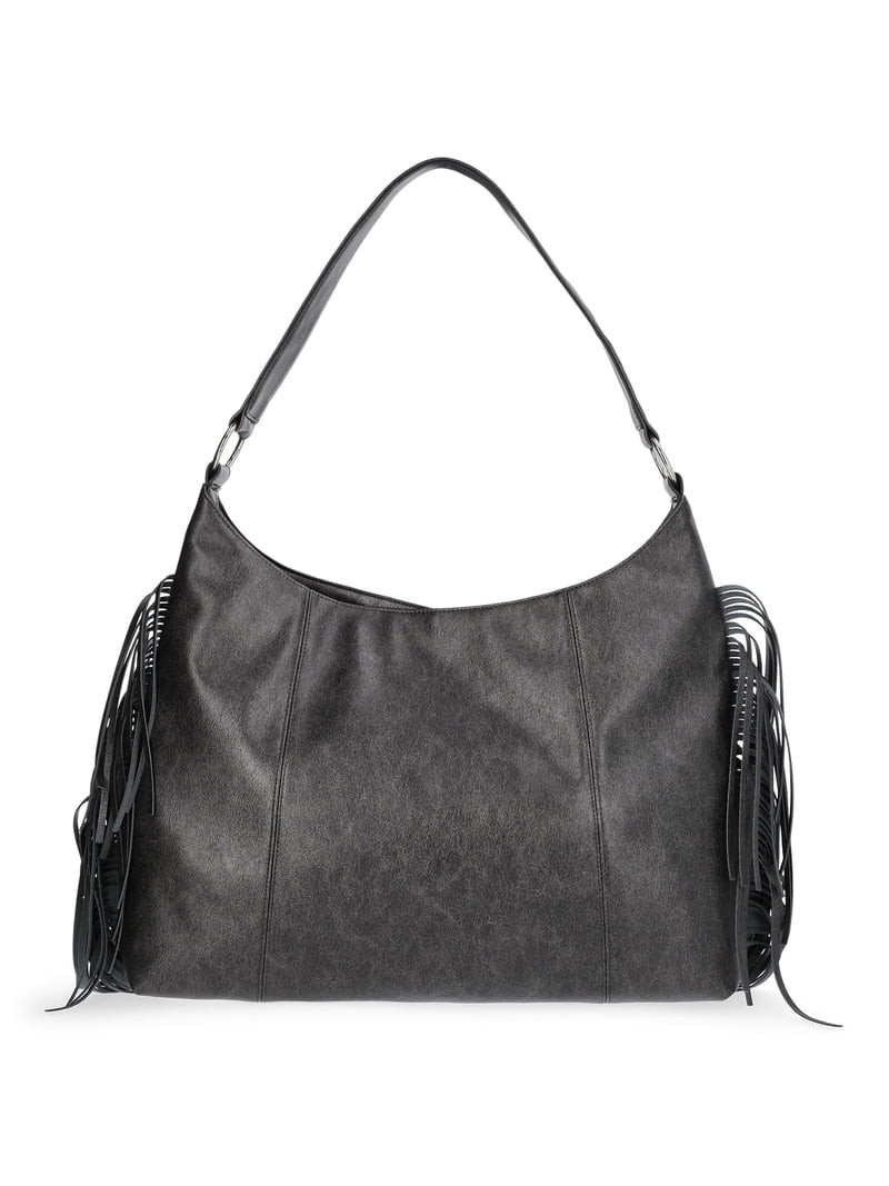 No Boundaries Women's Fashion Moto Hobo Bag, Grey | Walmart (US)