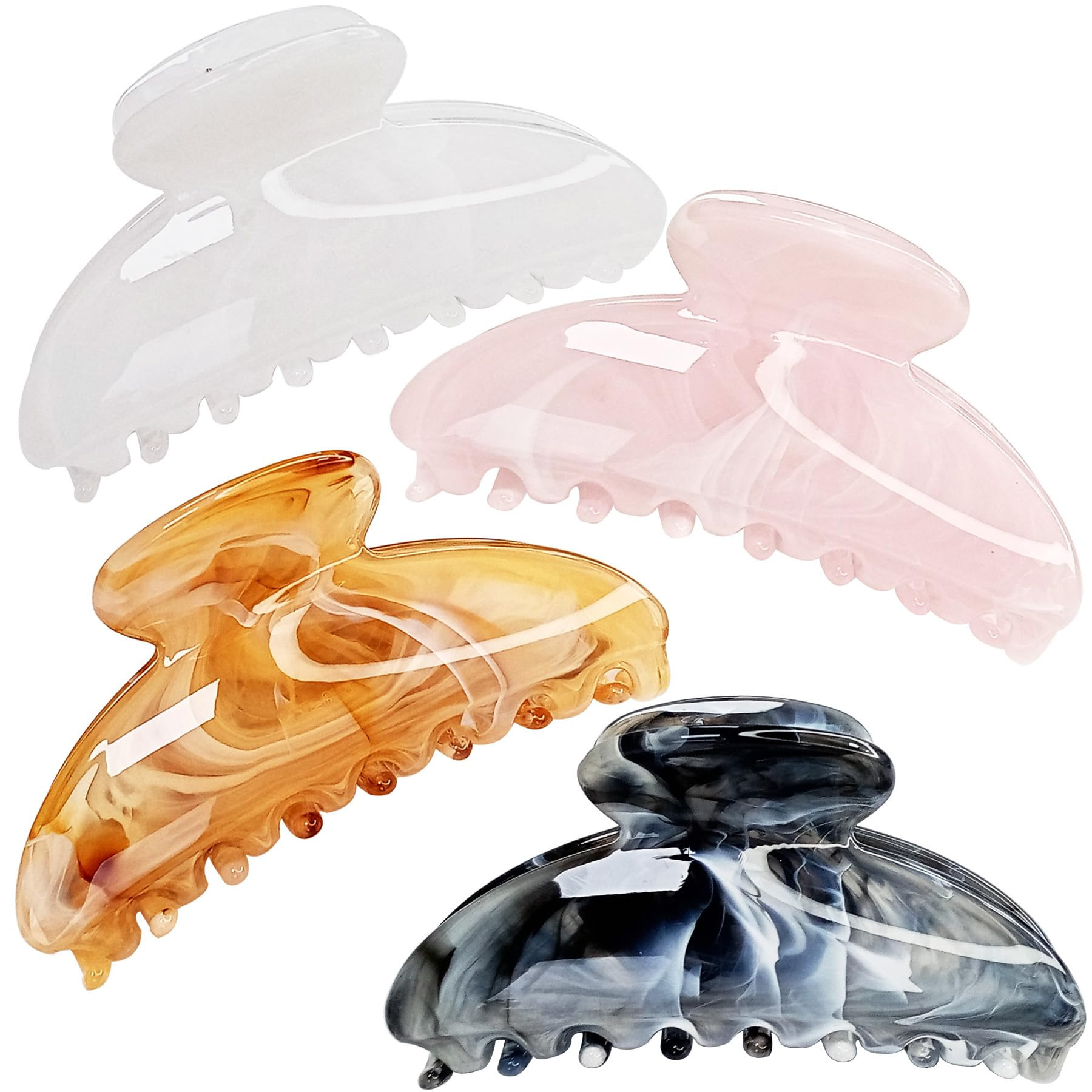 Marble Claw Clips Medium Cellulose Acetate Normal Hair Claw Clips Women Girls Tortoise Thin Fine ... | Amazon (US)