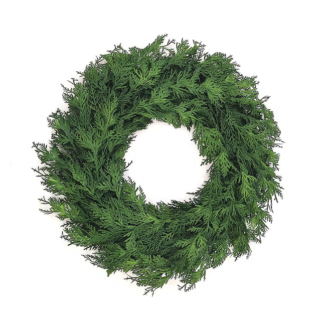 Holiday Living 24-in Indoor/Outdoor (non powered) Green Artificial Christmas Wreath | Lowe's