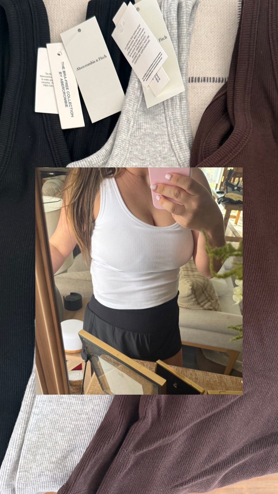 Abercrombie bra free ribbed tank wearing a size Medium 

#LTKmomlife #LTKootd #LTKdayinmylife