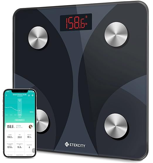 Etekcity Smart Digital Bathroom Weighing Scales with Body Fat and Water Weight for People, Blueto... | Amazon (US)