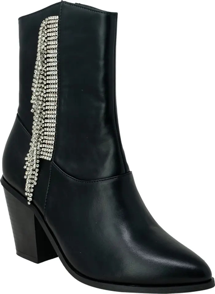 CHASE AND CHLOE Justine Side Rhinestone Tassel Western Boot (Women) | Nordstromrack | Nordstrom Rack