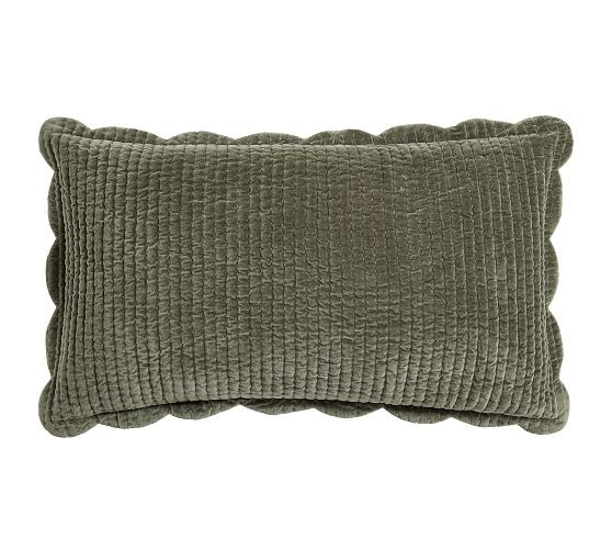 Velvet Scallop Edge Reversible Quilted Sham | Pottery Barn (US)