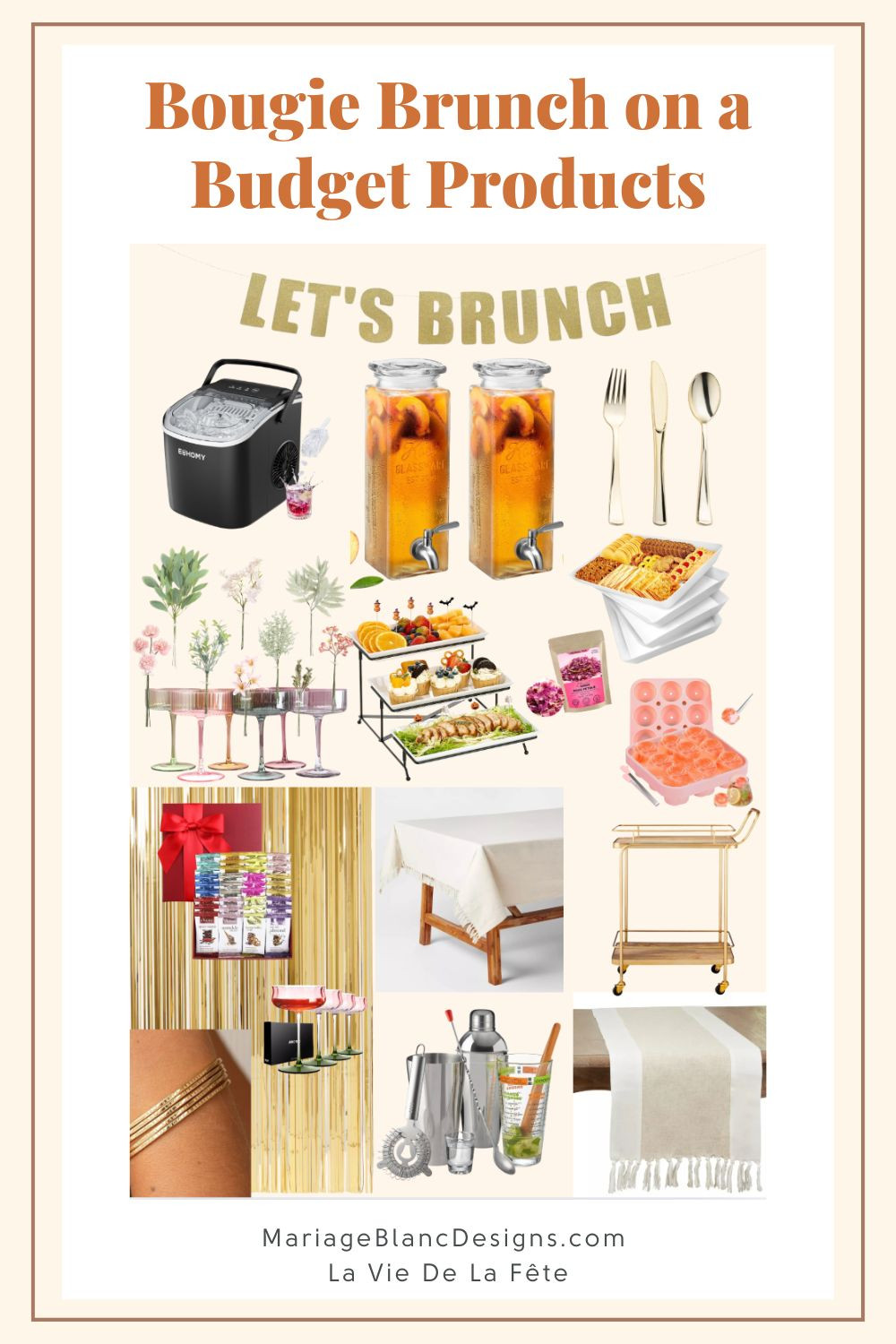 ✨ Bougie Brunch on a Budget ✨
You don’t need a big budget to host a picture-perfect brunch! I rounded up the prettiest and most practical pieces to help you throw an elevated, Insta-worthy brunch without breaking the bank.

Whether you're planning a bridal shower, birthday brunch, or just want to sip mimosas with your crew, these finds will bring the vibes and the savings.

🛒 Tap the image to shop the look:
🥂 Luxe-looking coupe and martini glasses
🍓 Tiered serving trays for fruit, pastries & charcuterie
🌸 Edible flowers + faux floral centerpieces for added flair
🧊 Rose-shaped ice molds + an ice maker to keep it cool
🍹 Mixology tools, chic drink dispensers & the perfect bar cart
🎁 Budget-friendly party favors like custom candles & affirmation cuffs
🪩 Gold fringe backdrops + brunch banners for extra charm

🧡 Full styling tips + menu ideas:
🔗 mariageblancdesigns.com/post/10-easy-tips-ideas-for-a-spring-inspired-bougie-brunch-on-a-budget

#BougieBrunch #BrunchOnABudget #EntertainingTips #BudgetHostess #LTKhome #BrunchVibes #MariageBlancDesigns #LaVieDeLaFête #HostWithStyle #BudgetFinds #PartyPlanning  

 #LTKSeasonal #LTKHome #LTKParties