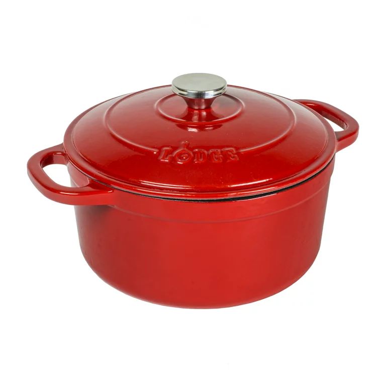 Lodge 5.5 Quart Enameled Cast Iron Dutch Oven, Red | Walmart (US)