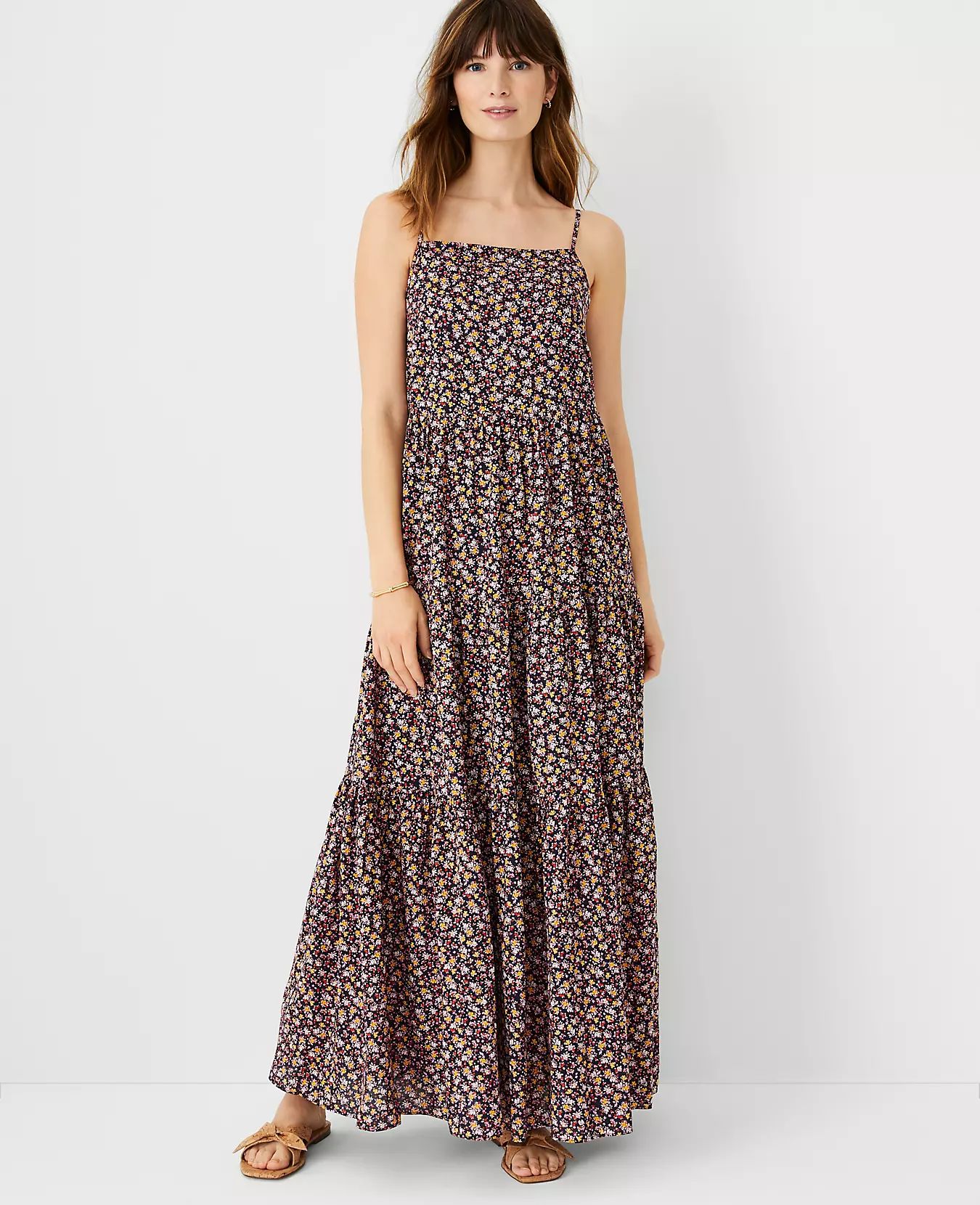 Floral Strappy Tiered Maxi Dress | Ann Taylor | Ann Taylor (US)