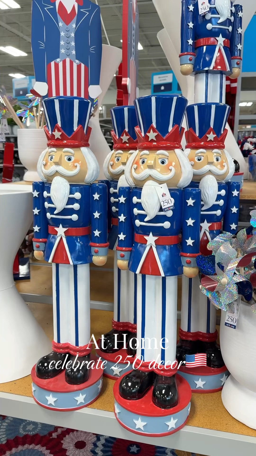 At home stores, red white and blue decor, patriotic decor, Memorial Day decor, Fourth of July decor, porch decor, summer porch, Fourth of July porch, celebrate 250, America 250, USA 250 

At Home has the cutest red white and blue decor for summer to celebrate America’s 250th Anniversary!🇺🇸 can’t wait to decorate the porch!😍 the oversized pennant flag door mats are SO CUTE!!🎆 got the one shown in the video and ordered the other one linked, too!!❤️ 

#LTKSeasonal #LTKHome