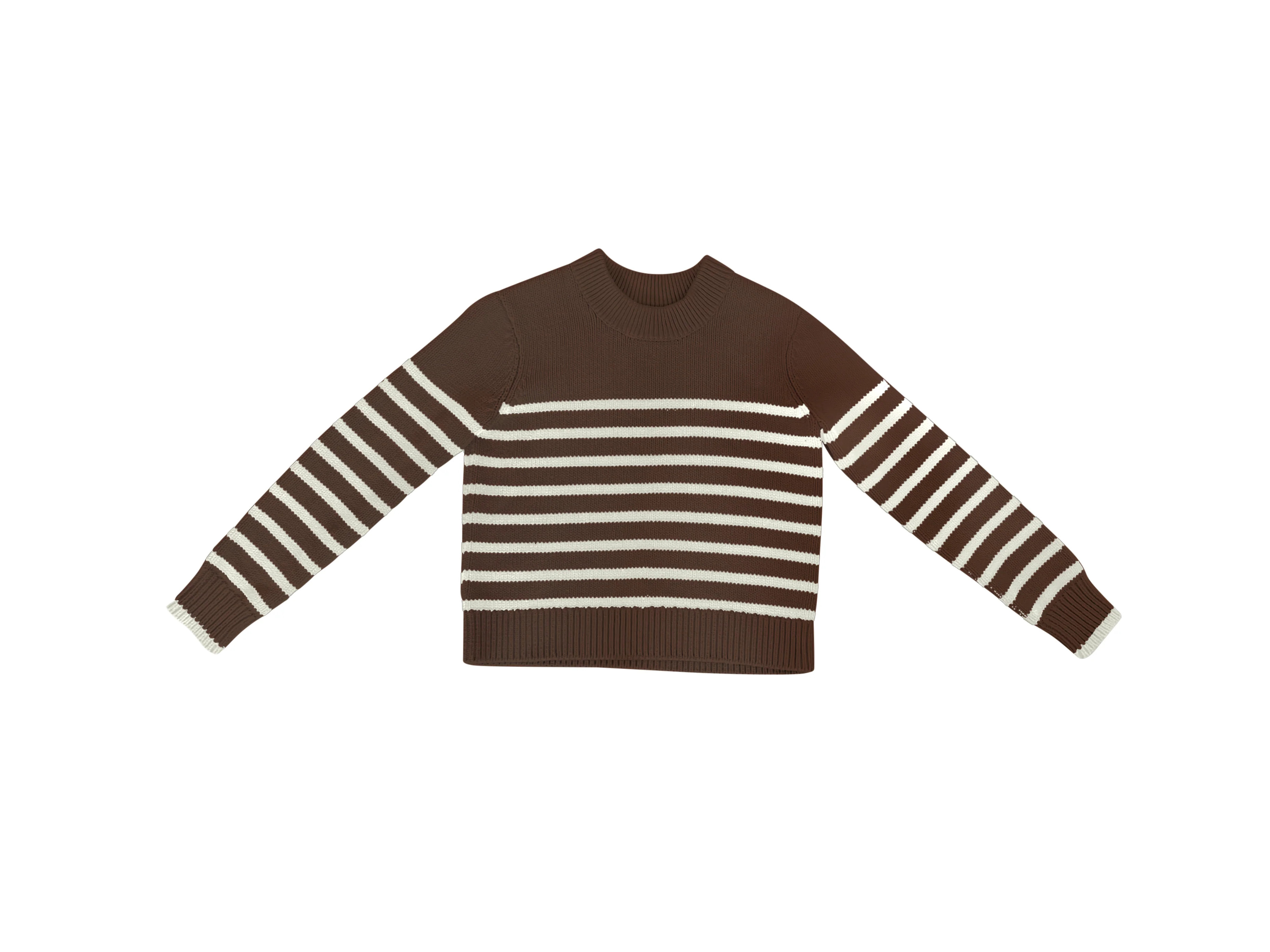 Chocolate White Stripe Sweater | tutto