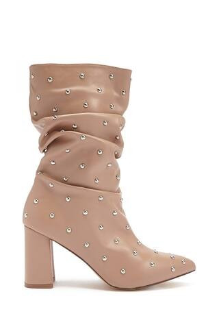 Lemon Drop by Privileged Studded Boots | Forever 21 (US)