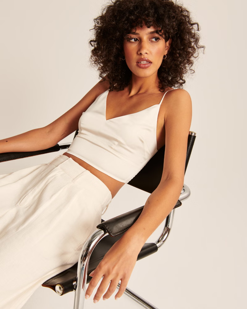 Women's Satin Cropped Cami | Women's Fall Outfitting | Abercrombie.com | Abercrombie & Fitch (US)