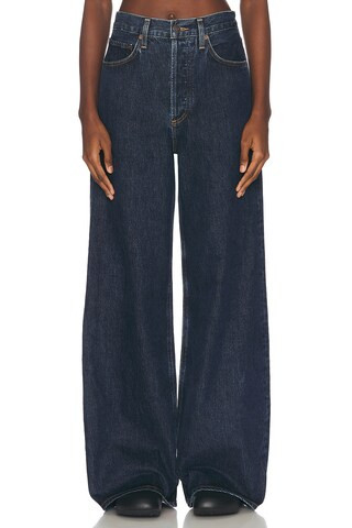 AGOLDE Dame High Rise Wide Leg in Denim-Dark | FWRD 