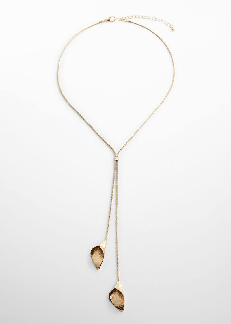 Leaf long necklace -  Women | Mango USA | MANGO (US)