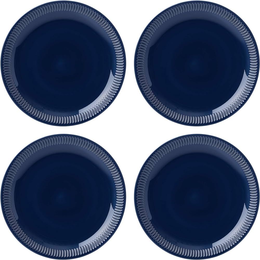 Lenox Navy Profile Stoneware 4-Piece Dinner Plate Set, 6.05 LB | Amazon (US)