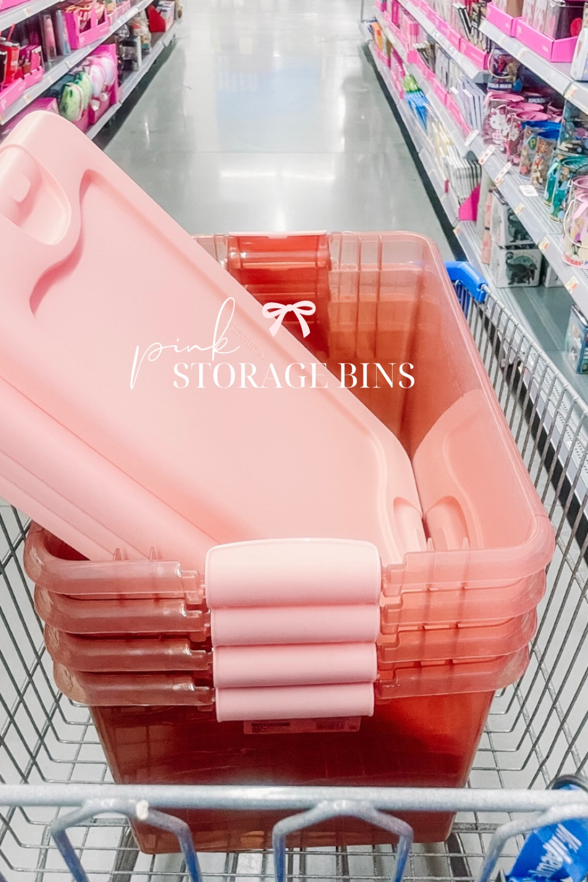 Sterilite 18 Gallon Tote Box Plastic, Blush Pink 