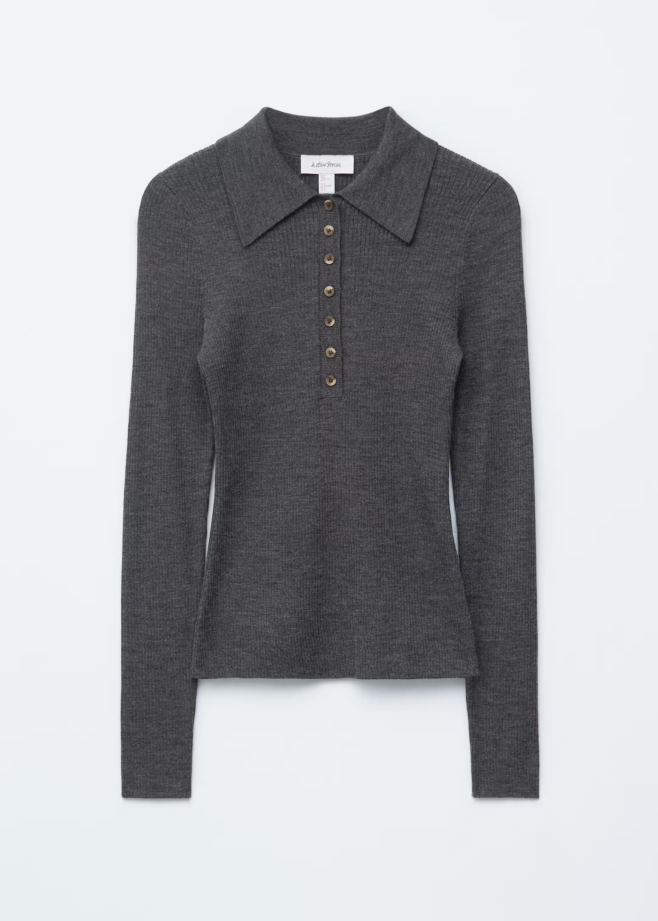 Long-Sleeve Merino Wool Polo Top | H&M (UK, MY, IN, SG, PH, TW, HK)