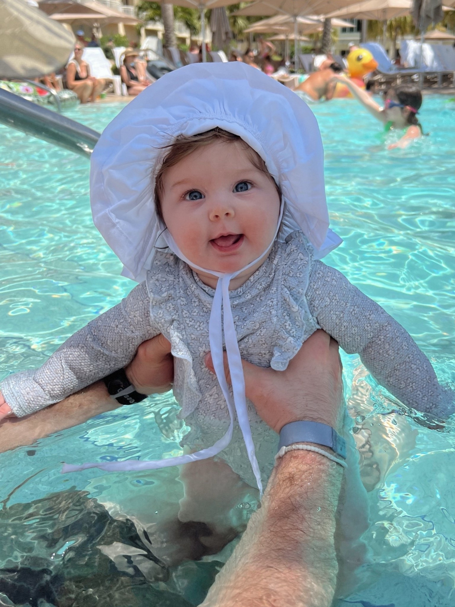 obsessed with this suit 🩵

hat runs a little big!

#LTKTravel #LTKBaby #LTKSwim