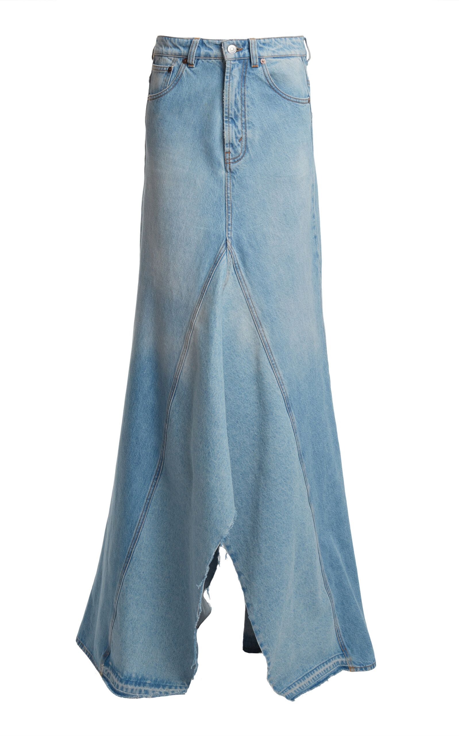 Victoria Beckham - Reversed Denim Maxi Skirt - Light Wash - UK 8 - Moda Operandi | Moda Operandi (Global)